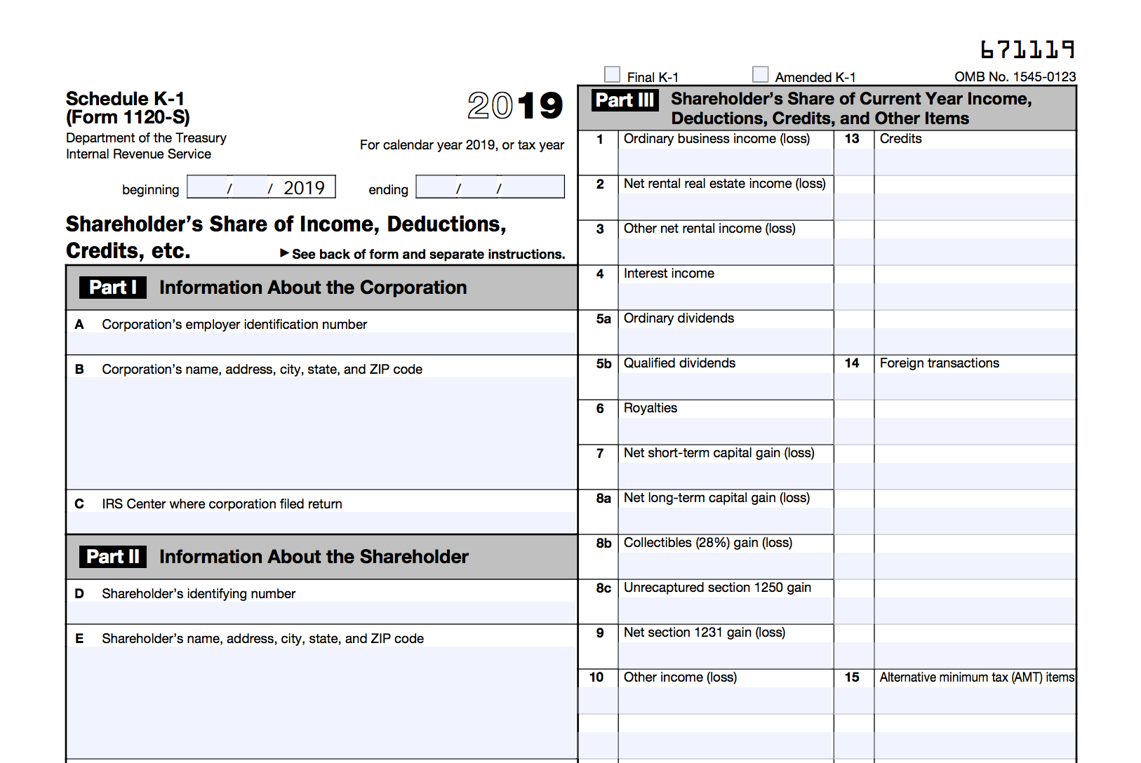 k-1 tax form meaning