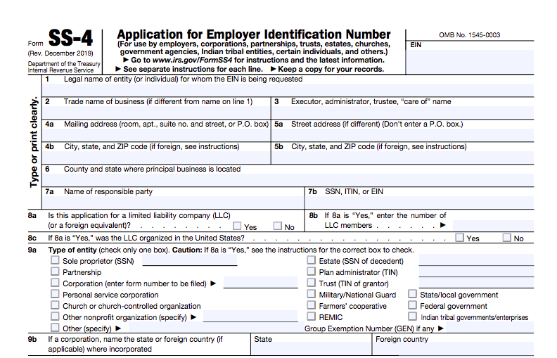 EIN / Tax ID Number - How to Apply for a Federal EIN