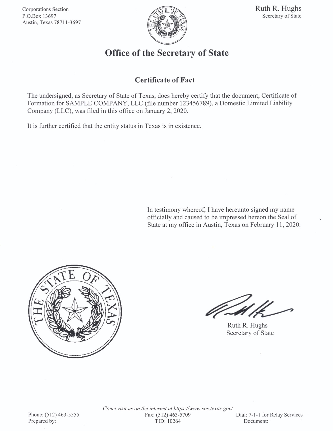 North Carolina Certificate of Organization