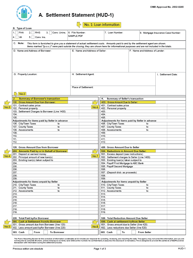 Hud 1 Excel Template