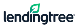 LendingTree logo with black text and green leaf